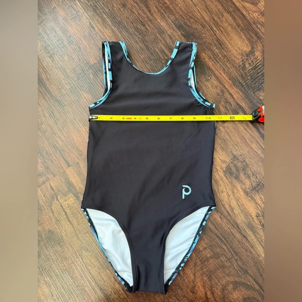 Plum Practicewear Leotard Geometric Black And Blue Size Child M Gymnastics - Picture 5 of 9